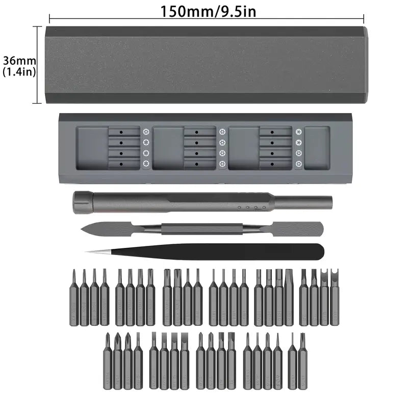 46-in-1 Compact Precision Screwdriver Set with Push Eject