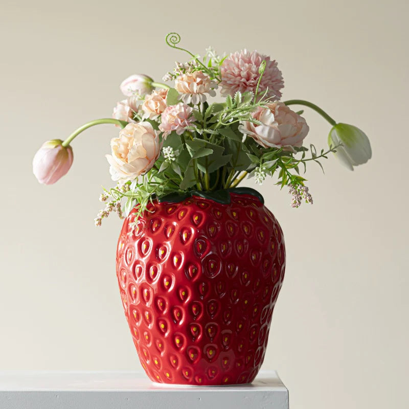 Elsie Strawberry Flower Vase