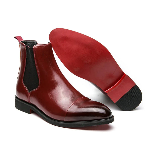 ANNIBALE CARRACCI GENUINE LEATHER CHELSEA BOOTS