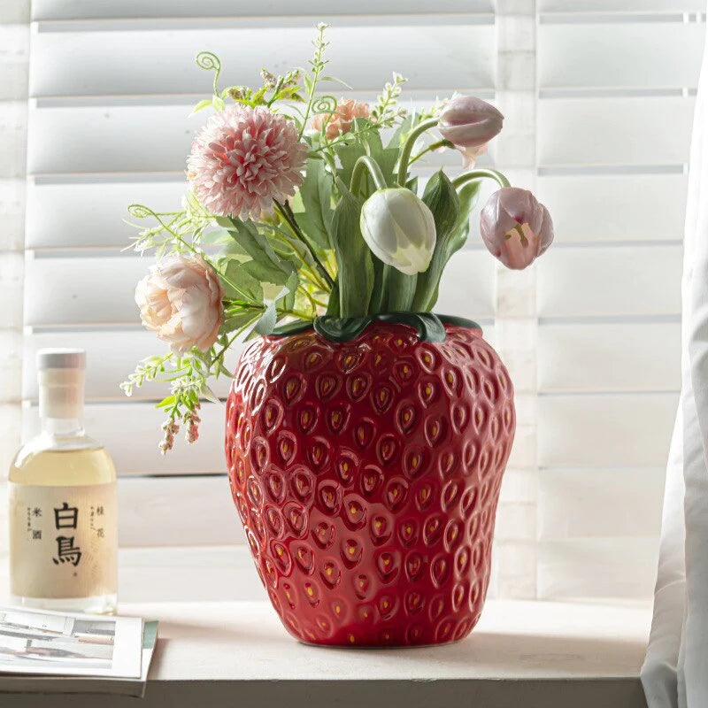 Elsie Strawberry Flower Vase