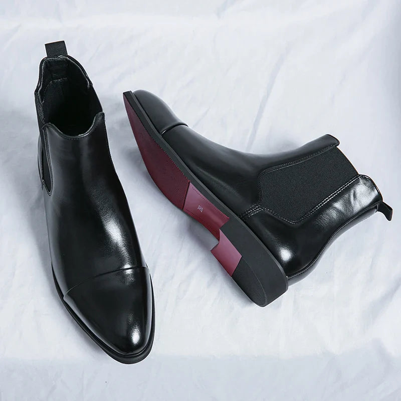 ANNIBALE CARRACCI GENUINE LEATHER CHELSEA BOOTS